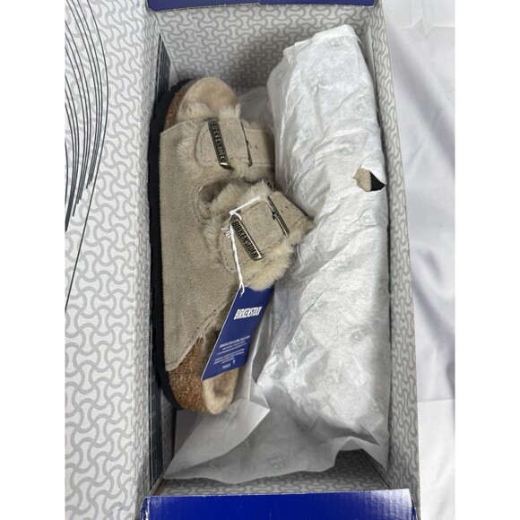 Birkenstock Arizona Shearling Taupe Womens Casual Soft Footbed Clog EU 36 - Picture 9 of 9